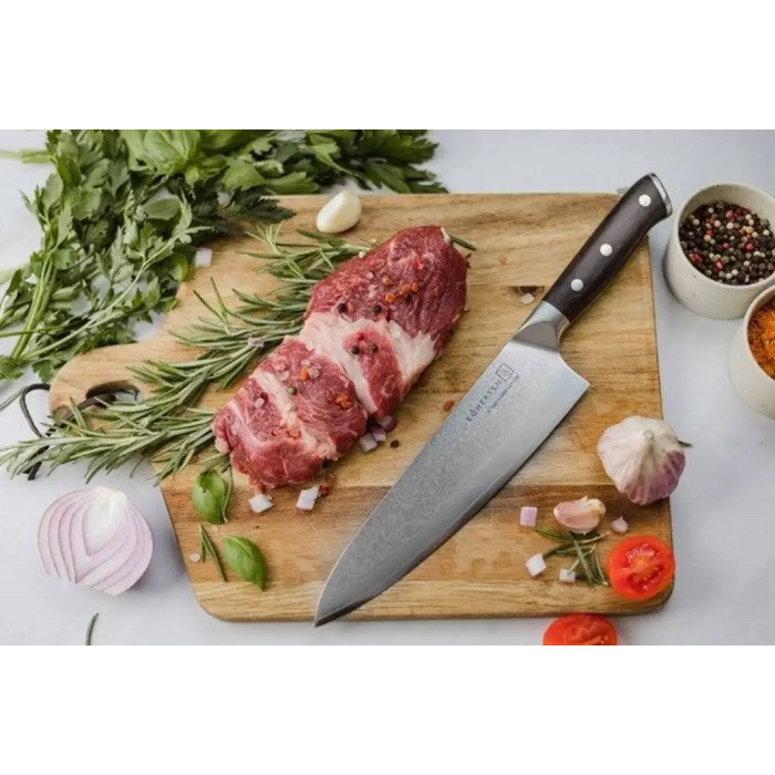 Chef Kohersen Elegance Ebony Wood Нож за готвач Дамаска