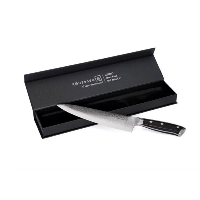 Chef Kohersen Elegance Ebony Wood Нож за готвач Дамаска