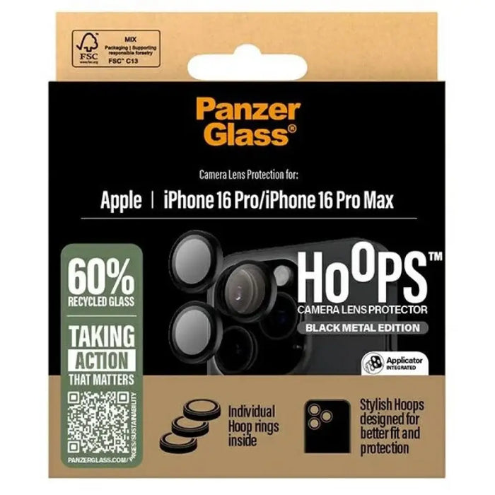 Черен протектор за обектив PanzerGlass Hoops iPhone 16 Pro