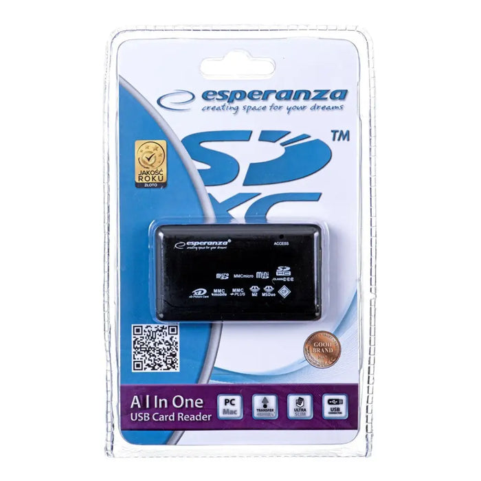 Четец на карти Esperanza EA119 Черен USB 2.0