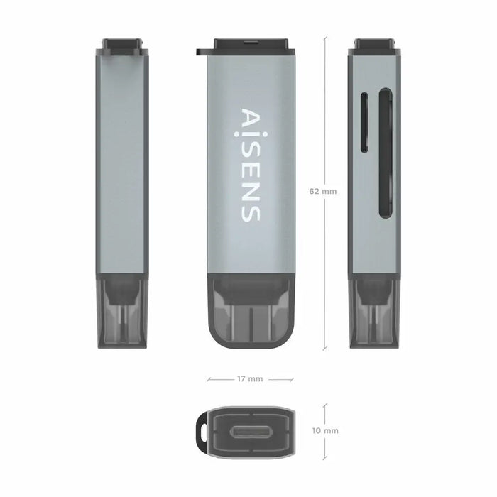 Четец за карти Aisens ASCR-2C10-GR Сив
