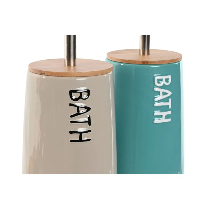Четка за Баня Home ESPRIT Бежов цвят тюркоаз Бамбук
