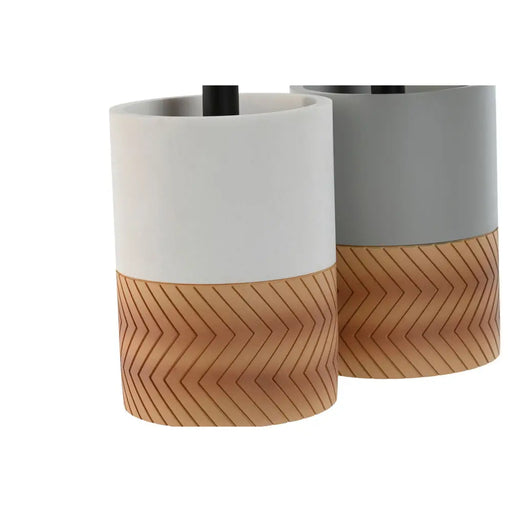 Четка за Баня Home ESPRIT Бял Сив Естествен Смола 9,5 x 9,5