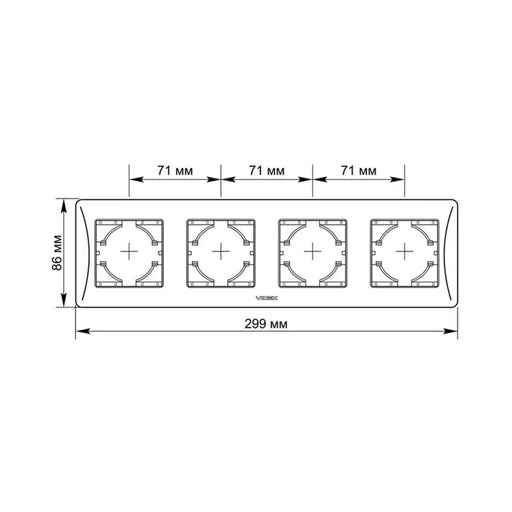ЧЕТВОРНА ХОРИЗОНТАЛНА РАМКА VF-BNFR4H-W BINERA VIDEX