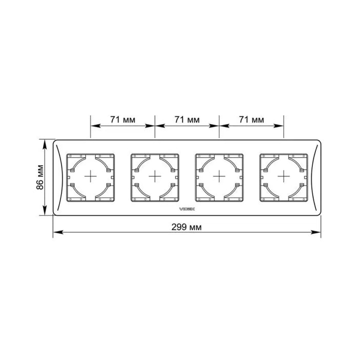 ЧЕТВОРНА ХОРИЗОНТАЛНА РАМКА VF-BNFR4H-W BINERA VIDEX