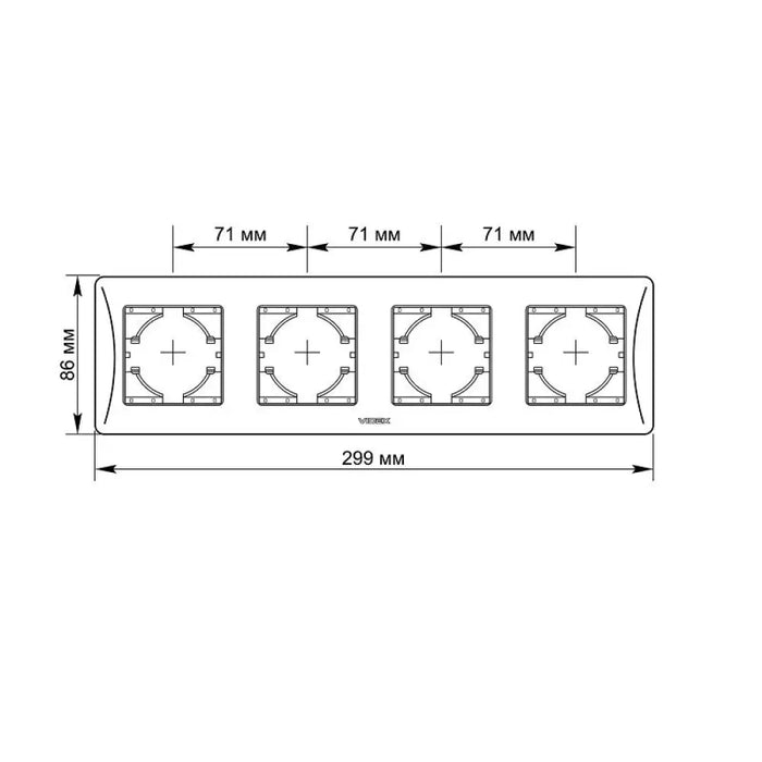 ЧЕТВОРНА ХОРИЗОНТАЛНА РАМКА VF-BNFR4H-BG BINERA VIDEX