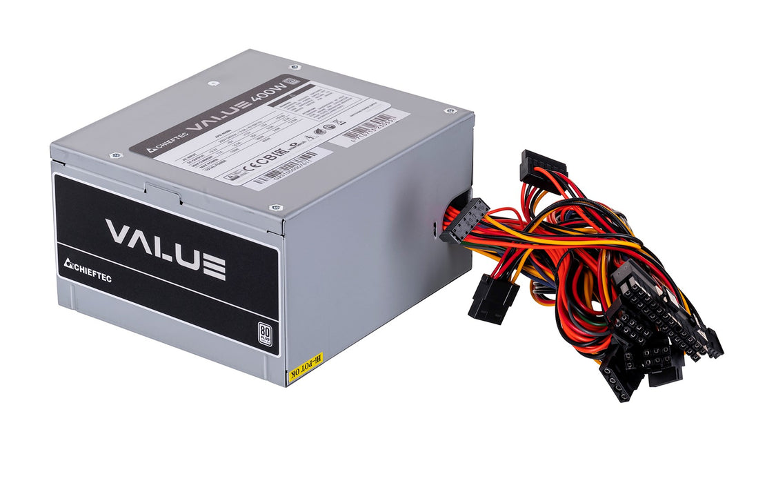Захранващ блок Chieftec Value APB-400B8, 400 W, 20+4-пинов ATX, PS/2, сребрист