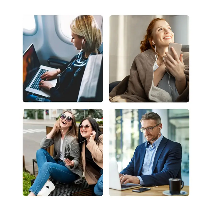 Choetech USB-C слушалки за поставяне в ушите 1,2 м - бели