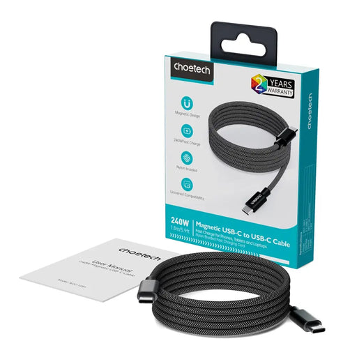 Choetech XCC-1052 100W USB-C магнитен кабел 1,2 м - черен
