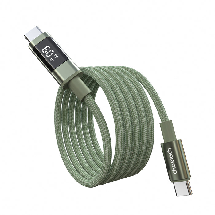 PD60W USB-C към USB-C цифров дисплей 1.2m найлонов кабел - зелен
