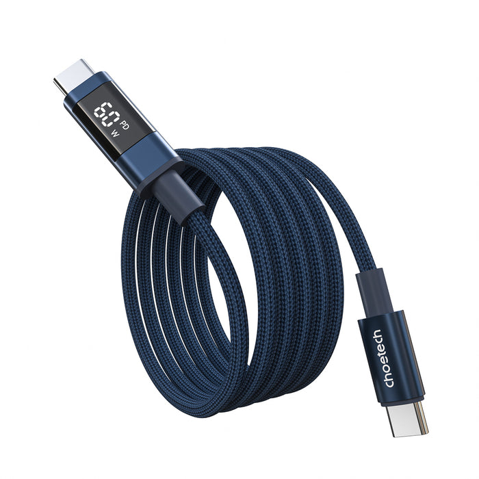 PD60W USB-C към USB-C цифров дисплей 1.2m найлонов кабел - син