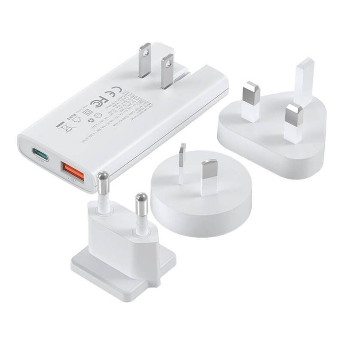 Зарядно за стена Choetech PD6011 65W GaN Ultra USB-C + USB-A - бяло