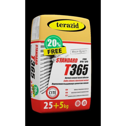 ЦИМЕНТОВО ЛЕПИЛО STANDARD T365 25 + 5КГ