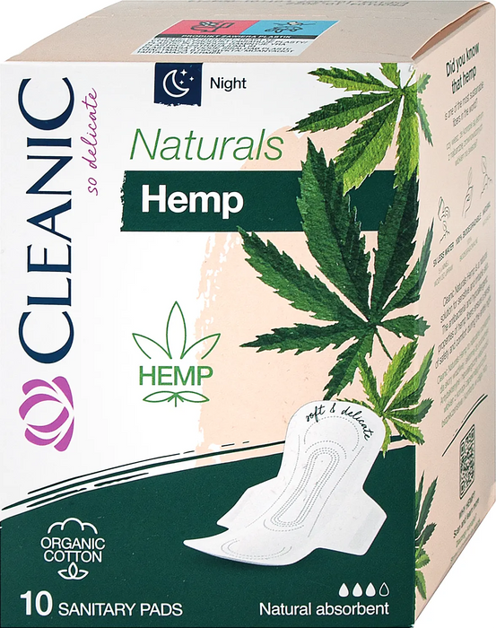Дамски превръзки Naturals Hemp Night, 10 бр