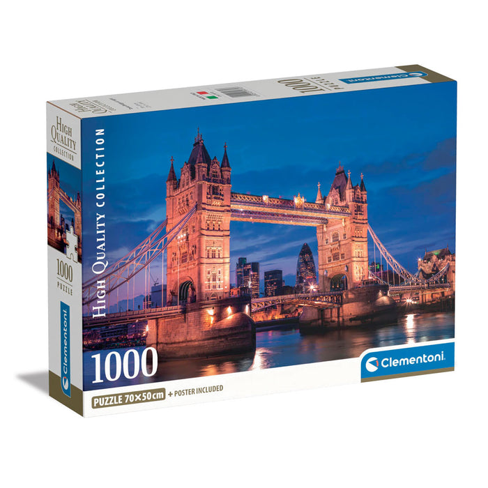 CLEMENTONI 1000ч. Пъзел TOWER BRIDGE AT NIGHT COMPACT