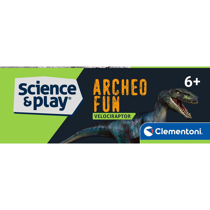 CLEMENTONI ARHEO FUN Разкрий Скелет Динозавър Velociraptor Glow in The Dark