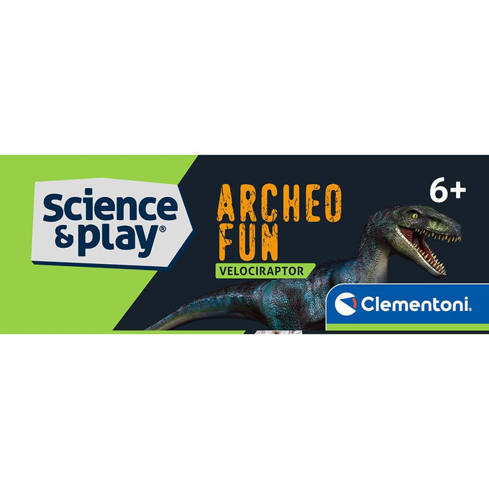 CLEMENTONI ARHEO FUN Разкрий Скелет Динозавър Velociraptor Glow in The Dark