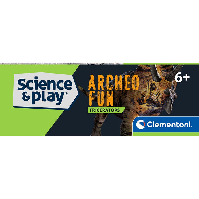CLEMENTONI ARHEO FUN Разкрий Скелет Динозавър Triceratops Glow in The Dark