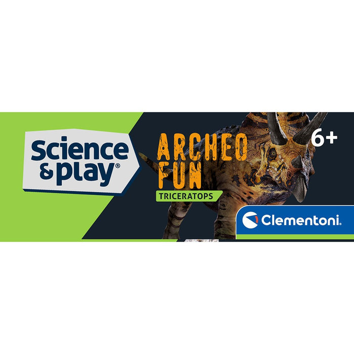 CLEMENTONI ARHEO FUN Разкрий Скелет Динозавър Triceratops Glow in The Dark