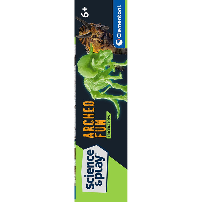 CLEMENTONI ARHEO FUN Разкрий Скелет Динозавър Triceratops Glow in The Dark