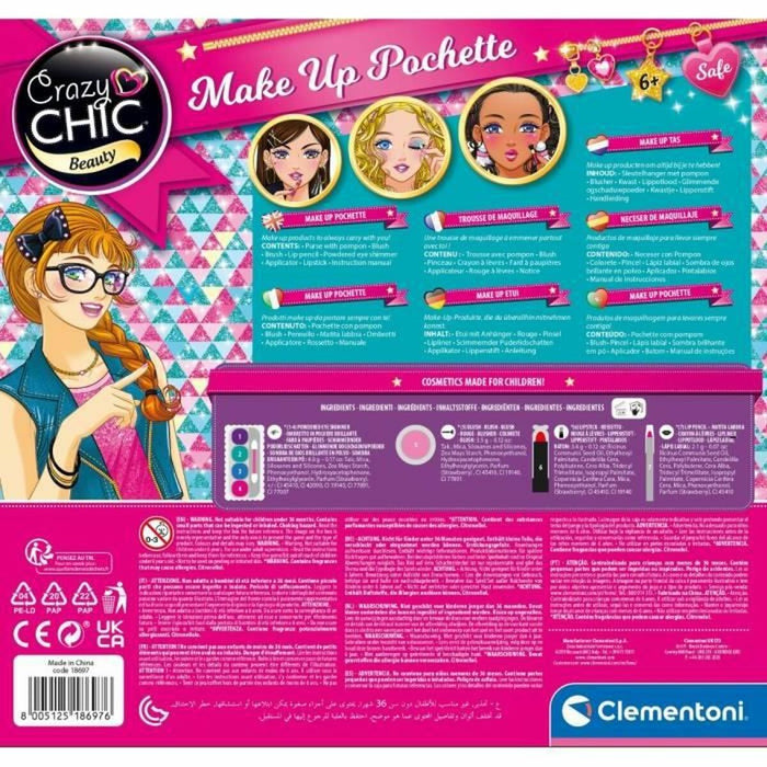 Грим Комплект за Деца Clementoni Crazy Chic Многоцветен