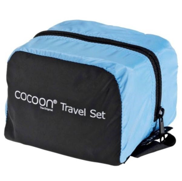 Комплект за пътуване Cocoon (3 части), светло син/черен