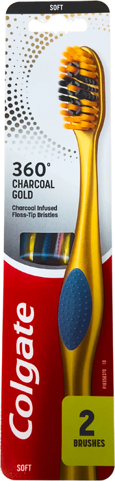 Четка за зъби 360 Charcoal Gold, 2 бр