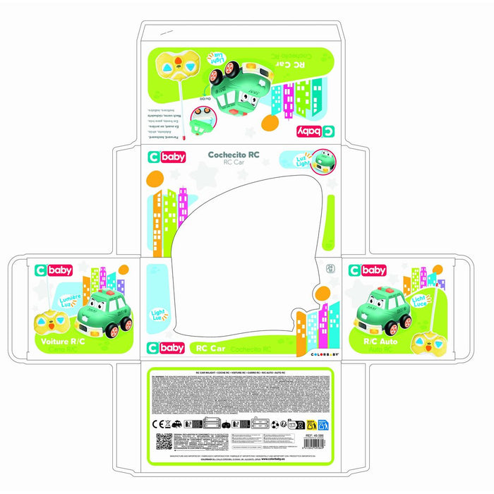 Кола с Радиоуправление Colorbaby Зелен 13 x 9 x 10 cm (6 броя)