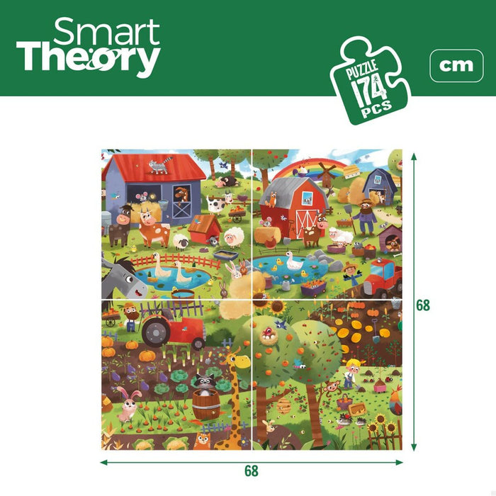Детски Пъзел Colorbaby 4 в 1 174 Части Ферма 68 x 68 cm (6 броя)