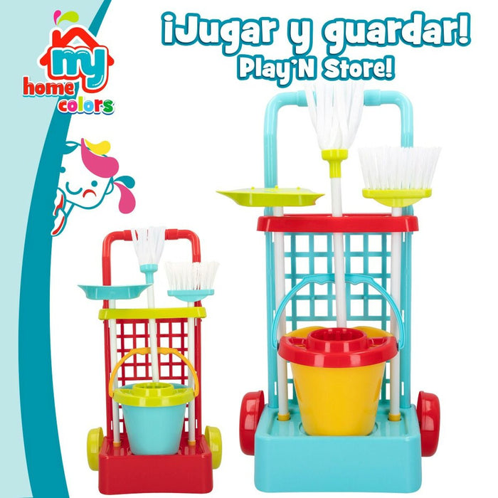 Масичка за Почистване с Аксесоари Colorbaby Играчка 5 Части 30,5 x 55,5 x 19,5 cm (12 броя)