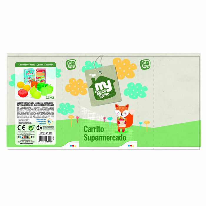 Кошница за Пазаруване Colorbaby My Home Играчка 12 Части 15 x 10 x 6 cm 8 броя