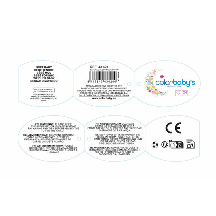 Кукла Бебе Colorbaby 26 cm 22,2 x 25 x 7 cm 12 броя