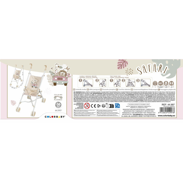 Стол за Кукли Colorbaby Safari 27 x 56 x 53 cm Сгъваем 12 броя