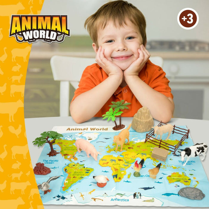 фигурки на животни Colorbaby 19 Части Ферма Пластмаса 13 x 8 x 3 cm (6 броя)