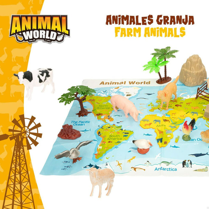 фигурки на животни Colorbaby 19 Части Ферма Пластмаса 13 x 8 x 3 cm (6 броя)