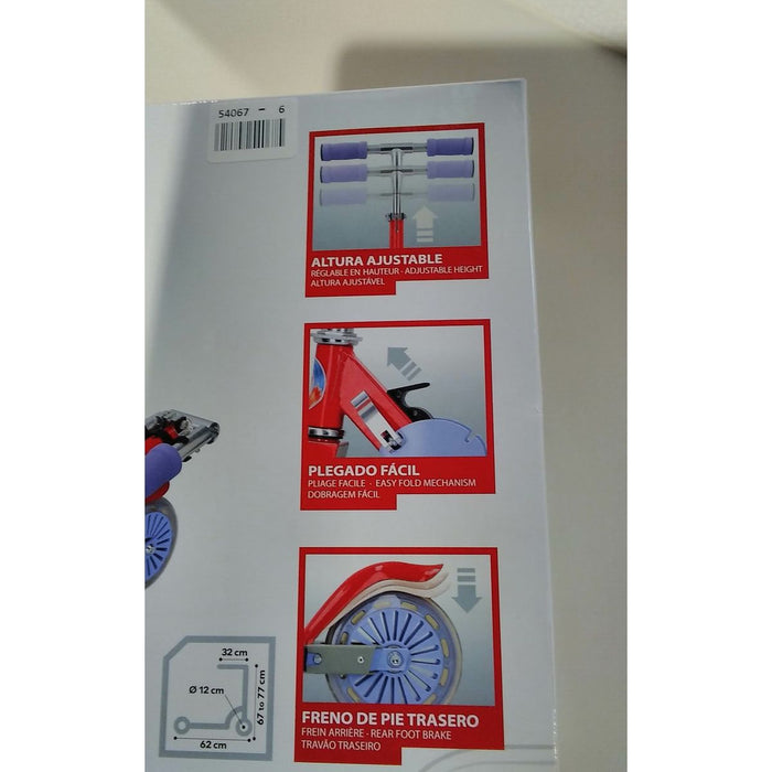 Патинет Скутер Colorbaby Червен Алуминий Къса дръжка (77 cm)