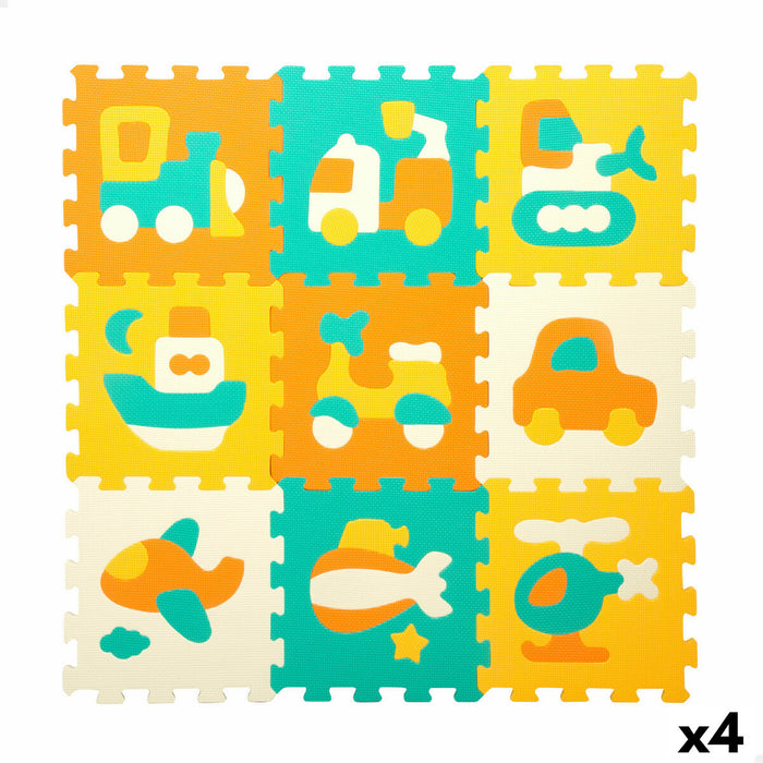 Килим Пъзел Colorbaby Многоцветен Пластмаса EVA 90 x 90 cm Превозни Средства 9 Части (4 броя)