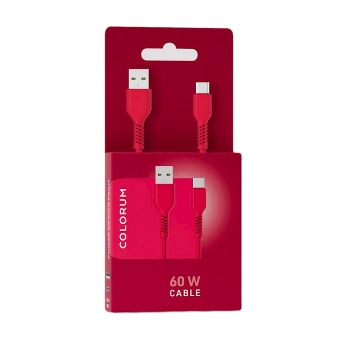 КАБЕЛ COLORUM USB-A TO USB-C 1.8M RED
