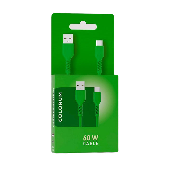 КАБЕЛ COLORUM USB-A TO USB-C 1.8M GREEN