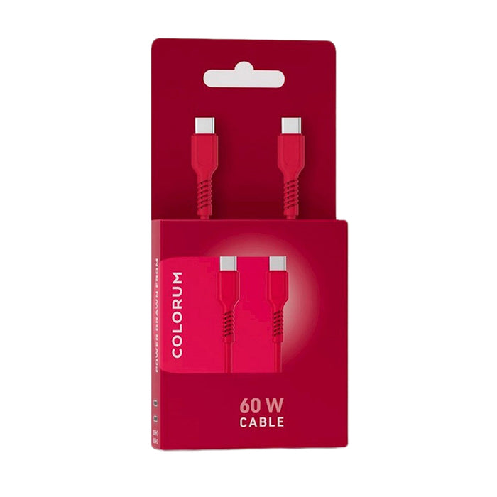 КАБЕЛ COLORUM USB-C TO USB-C 1.8M RED