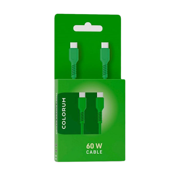 КАБЕЛ COLORUM USB-C TO USB-C 1.8M GREEN