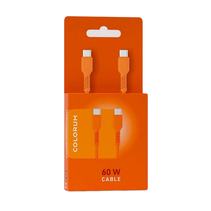 КАБЕЛ COLORUM USB-C TO USB-C 1.8M ORANGE