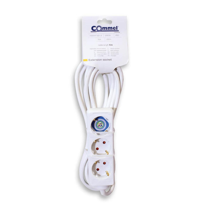 РАЗКЛОНИТЕЛ 3 ГНЕЗДА 5 М БЯЛ COMMEL