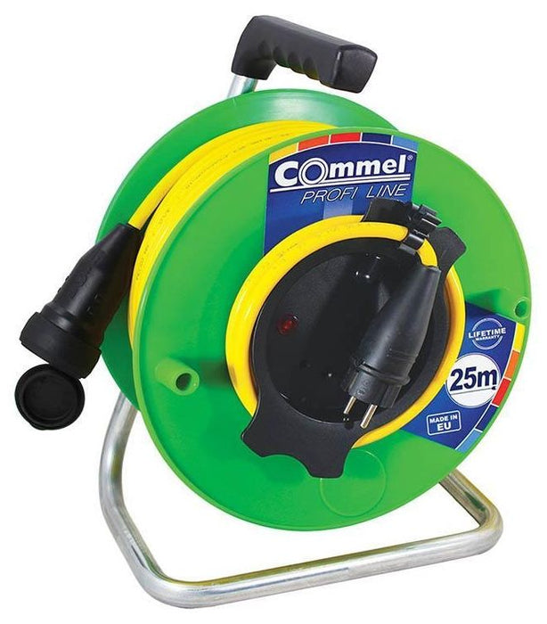 Макара удължител Commel - 25м, 3G1.5mm², IP44, с термична защита