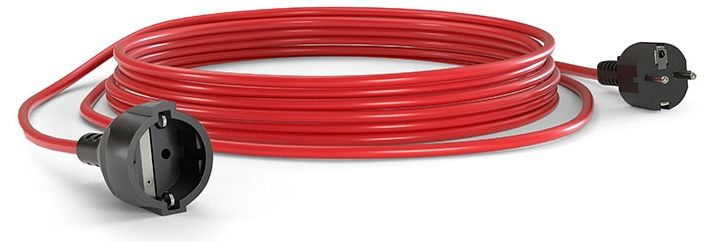 Удължител Commel - H05VV-F, 15 m, червен