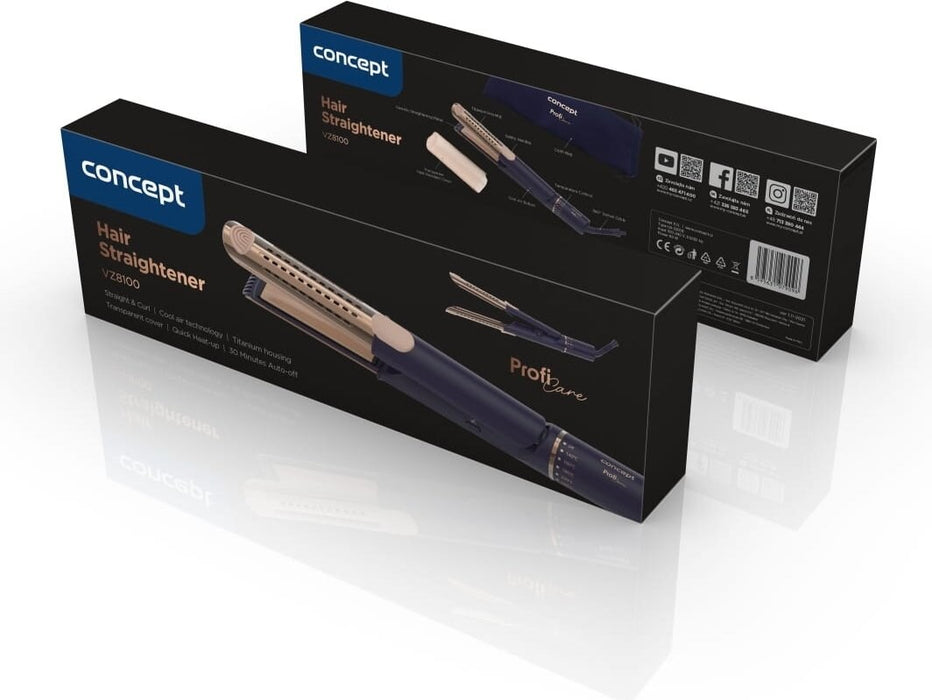 Преса за коса Concept PROFI Care VZ8100 синя, златна