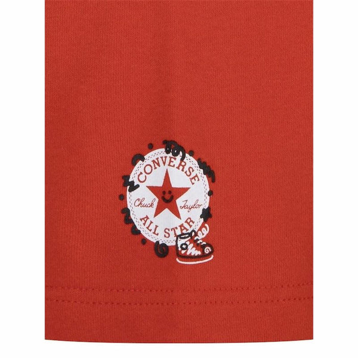 Спортен Комплект за Деца Converse Squiggle S/Se+Ft Бял Червен 2 Части