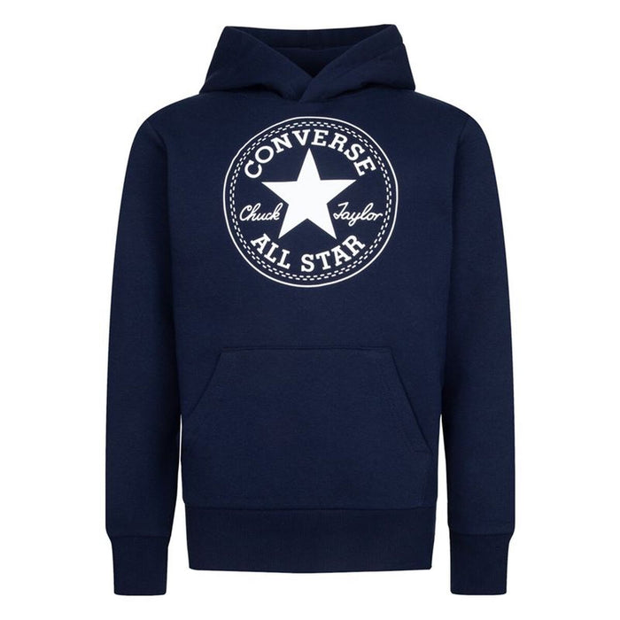 Детски суичър с качулка Converse Chuck Taylor Patch Core Морско син