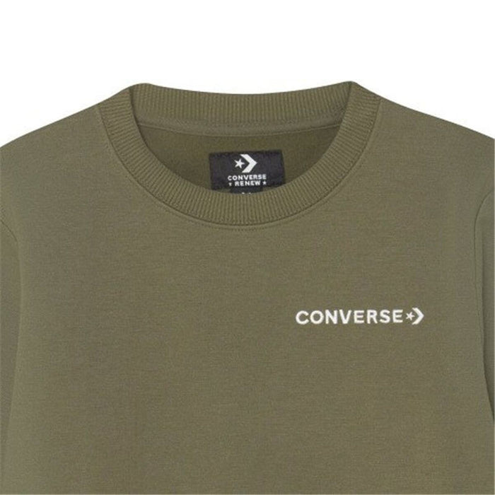 Детски суичър без качулка Converse Wordamark Тъмнозелено