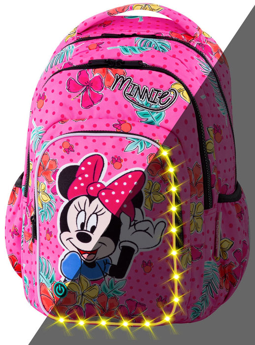 Ученическа светеща LED раница Cool Pack Spark L - Minnie Mouse Tropical